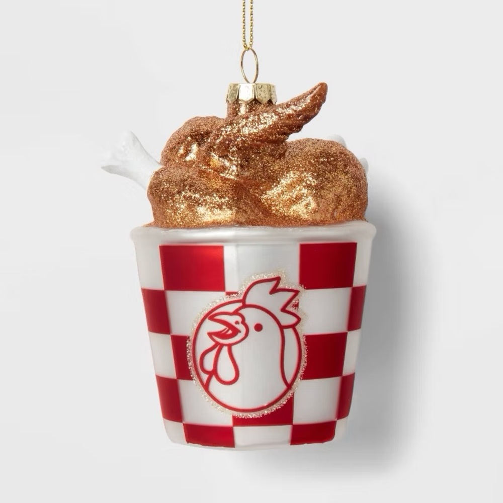 Glass Fried Chicken Christmas Tree Ornament nwt